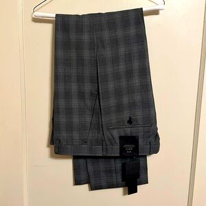 Banana Republic Monogram Wool Dress Pants 32/34 Slim Fit Gray Pattern